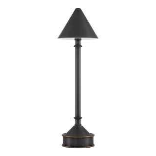 Currey & Company Traipse Bronze Cordless Table Lamp For Sale