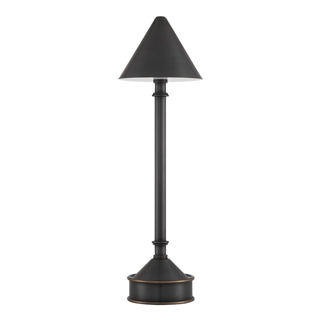 Currey & Company Traipse Bronze Cordless Table Lamp For Sale