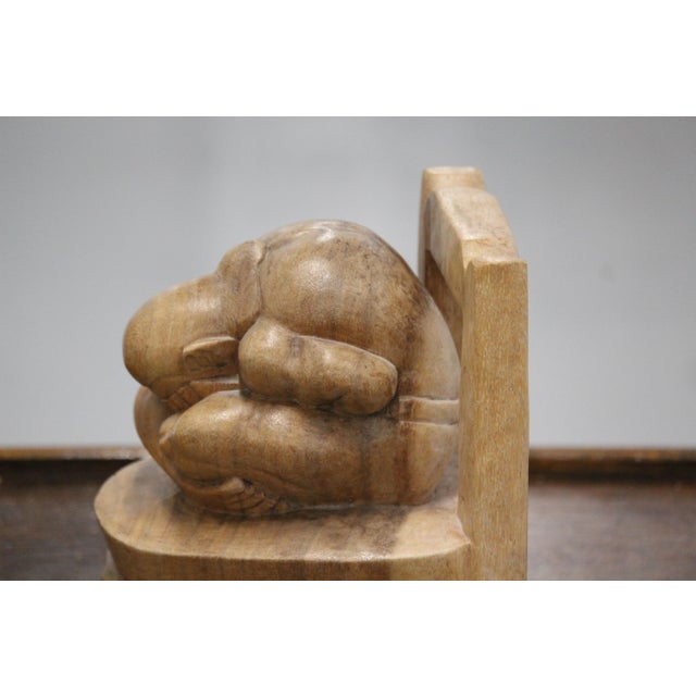 Weeping Buddha Wooden Bookends, 1990s, Set of 2 For Sale - Image 16 of 18