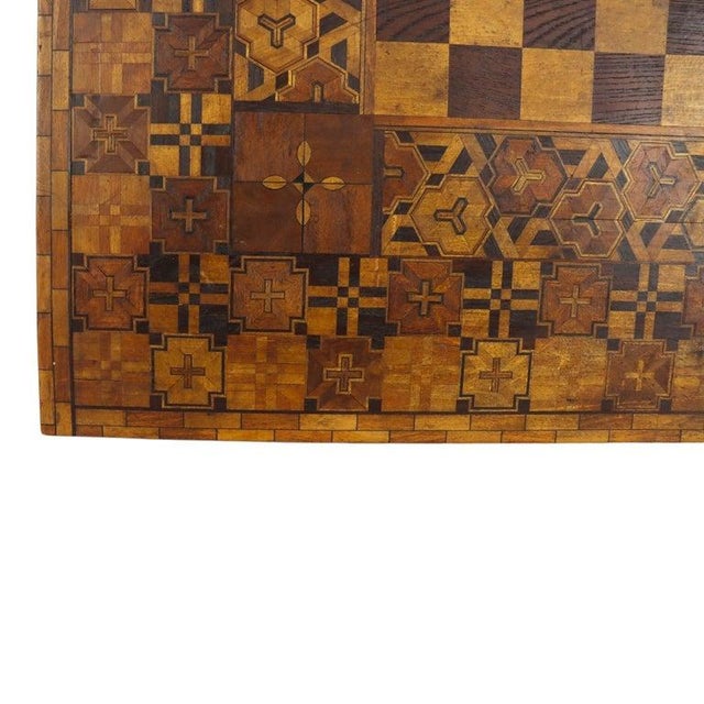 Folk Art Folk Art Game Board With Intricate Parquetry Work C1900 For Sale - Image 3 of 6