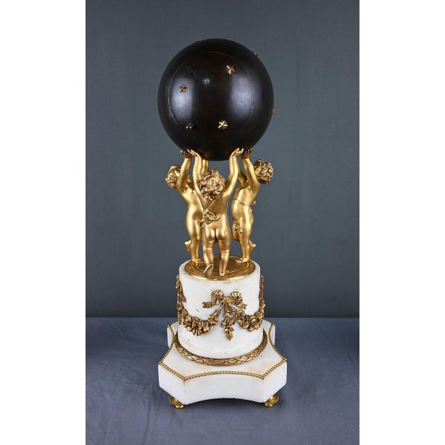 Bronze and Marble Putti Mantelpiece Set, 1800s, Set of 3 For Sale - Image 16 of 18