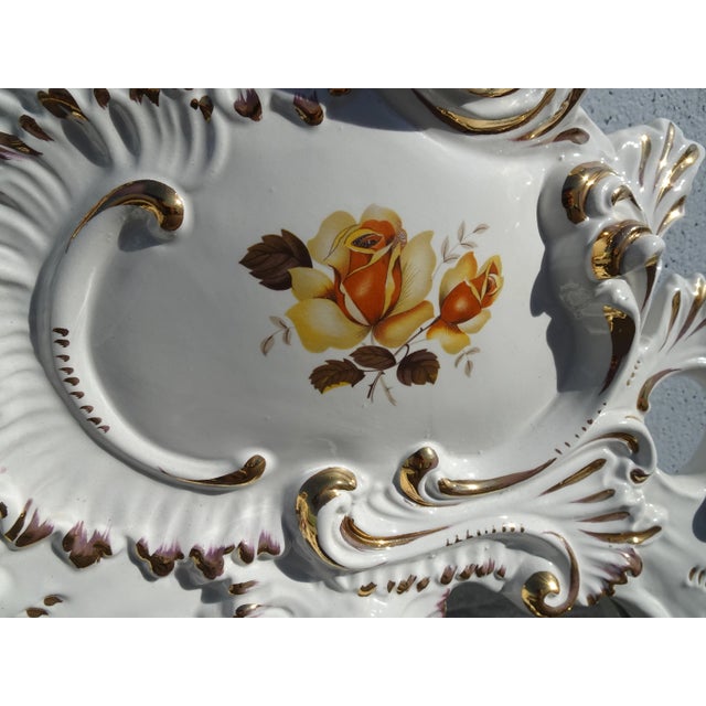 Vintage Capo Di Monte Italian White Floral Mirror 43"h For Sale - Image 9 of 13