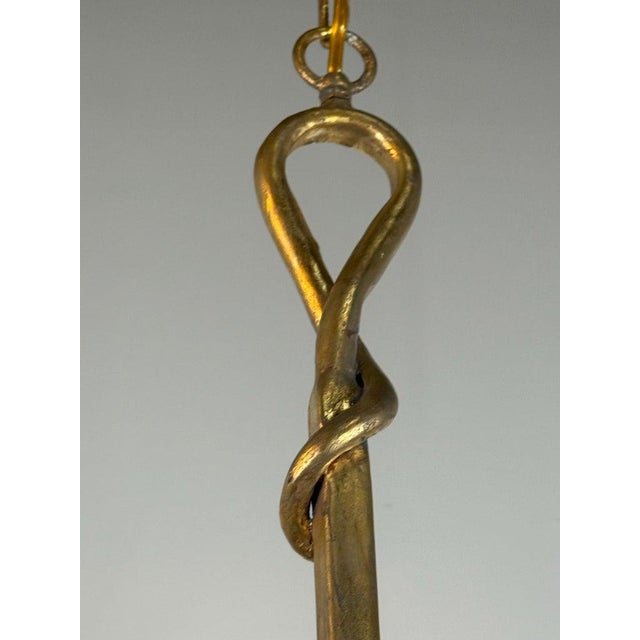 Benedict Gilt Metal Leaf Chandelier by Miamar Home For Sale In Los Angeles - Image 6 of 12