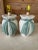 1980’s Post Modern Coastal Regency Teal Draped Ribbon Lamps-Pair For Sale - Image 9 of 12