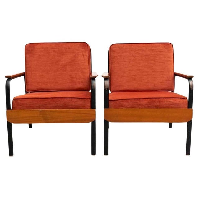 Vintage Easy Chair from the 1950s, Jean Prouvé Style - Set of 2 Step into the world of mid-century modern design with this...