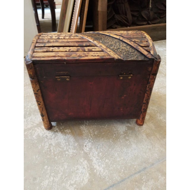 Small Bamboo Storage Trunk For Sale - Image 4 of 11