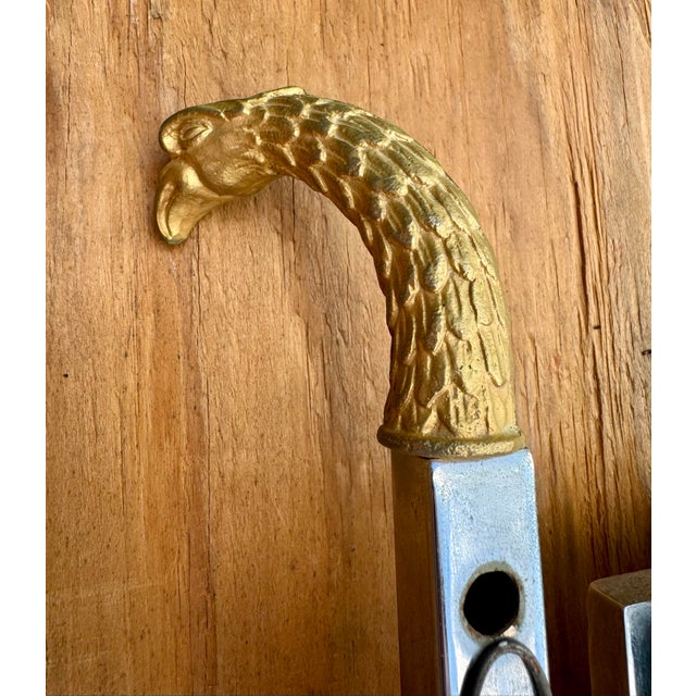 Knockout Falcon Head Claw Foot Fine Detail Cast Gilt Metal Chrome Mirror Gardner 1974 Style of Mason Jansen For Sale - Image 4 of 12