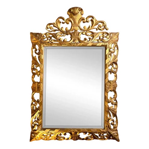 Golden Wooden Mirror, 1870s For Sale
