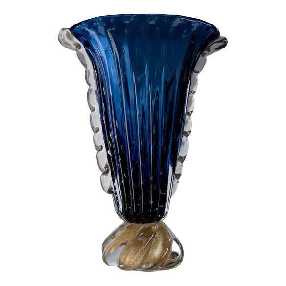 Vintage Murano Glass Vase by Barovier, 1960s For Sale
