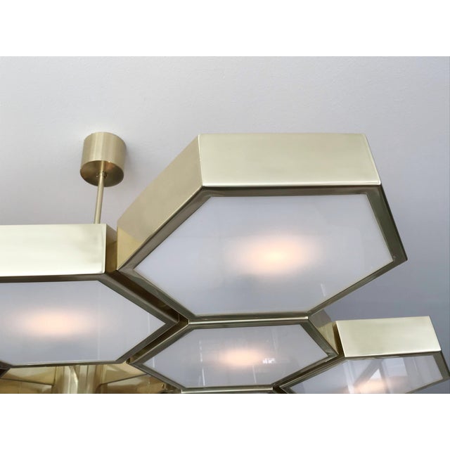 Brass 21st Century Esagoni Chandelier by Fabio LTD For Sale - Image 8 of 9