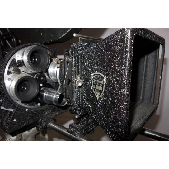 Art Deco Mitchell Mid-20th Century Motion Picture Movie Studio Camera on Tripod For Sale - Image 3 of 9