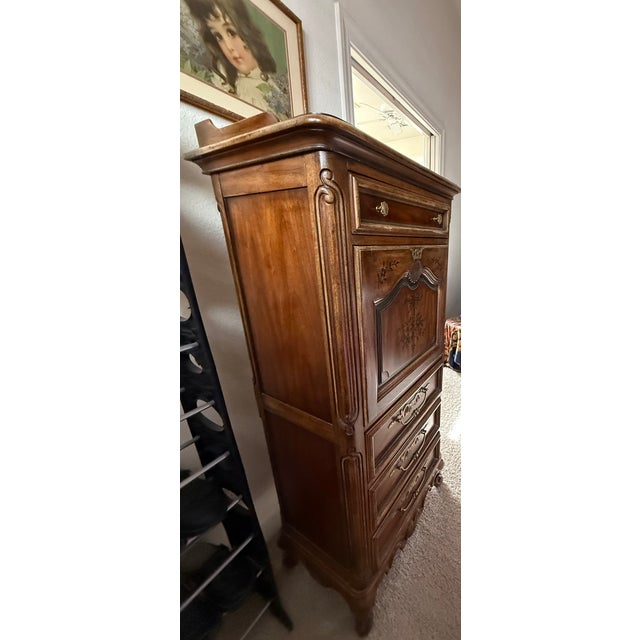 Mid 20th Century French Provincial Jewelry Chest / Petite Secretary Cabinet by Drexel Heritage For Sale In Sacramento - Image 6 of 11