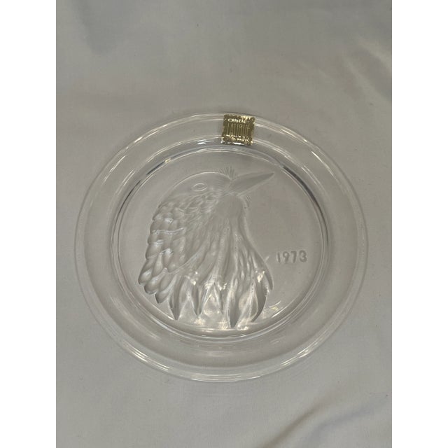 Mid-Century Modern 1973 Lalique Crystal Jayling Bird Plate For Sale - Image 3 of 8