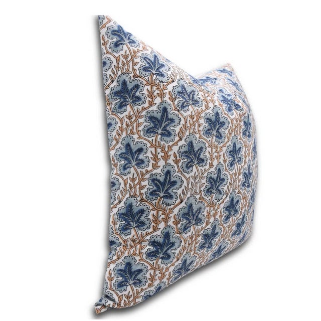 Elevate your space with the charm of traditional artistry—this block print handmade cushion cover features the elegant...