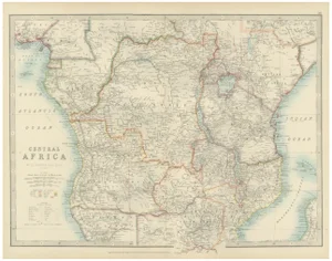 Antique Map of Central Africa, 1903