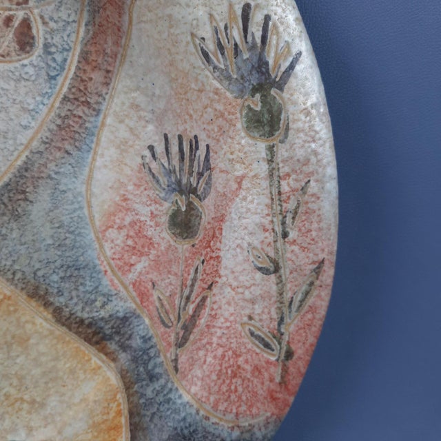 Brown Italian Ceramic Plate by Italica Ars Lazzaro, 1950 For Sale - Image 8 of 12