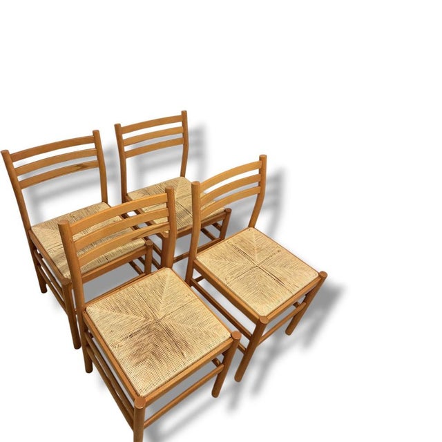 Italian Beech Dining Chairs, 1960s, Set of 4 For Sale - Image 6 of 9