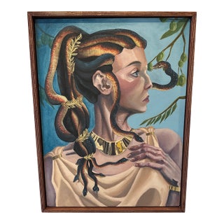 Medusa Oracle of Athena - Original Portrait Painting of Medusa For Sale