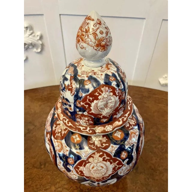 Antique Japanese Imari Lidded Vases, Set of 2 For Sale - Image 15 of 17