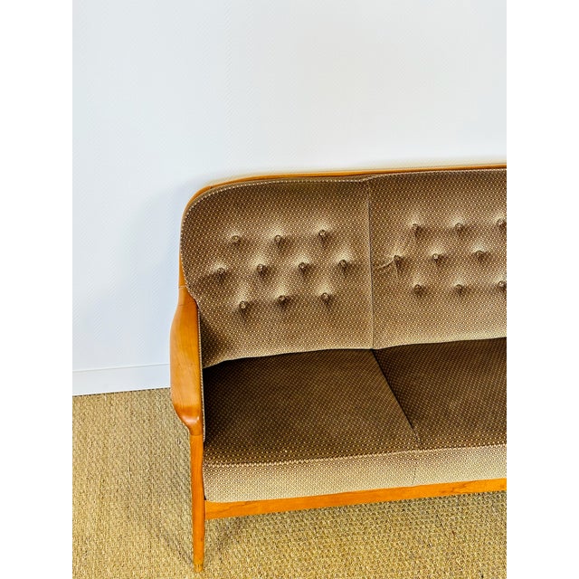 Vintage Scandinavian Three-Seater Velvet Sofa, 1960 For Sale - Image 11 of 16