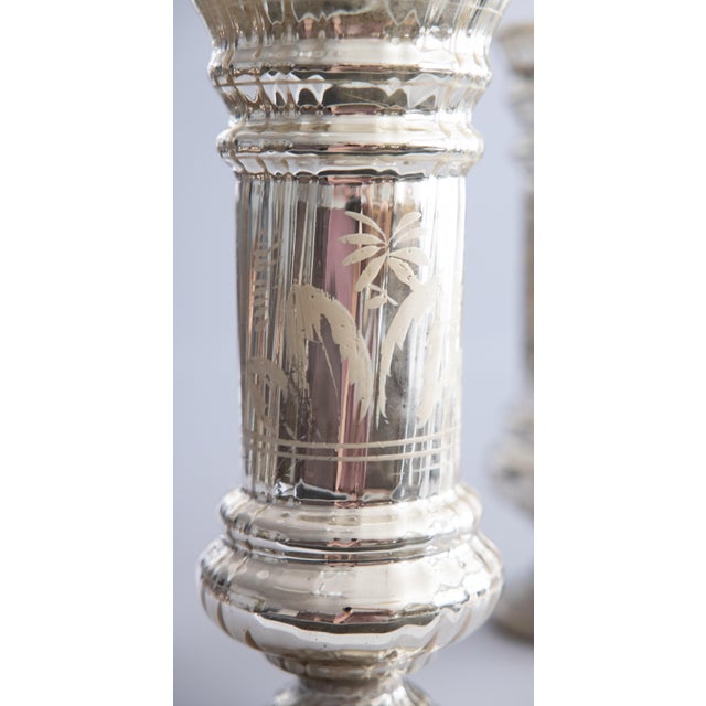 Large 19th Century French Silvered Mercury Glass Vases - A Pair For Sale - Image 9 of 12