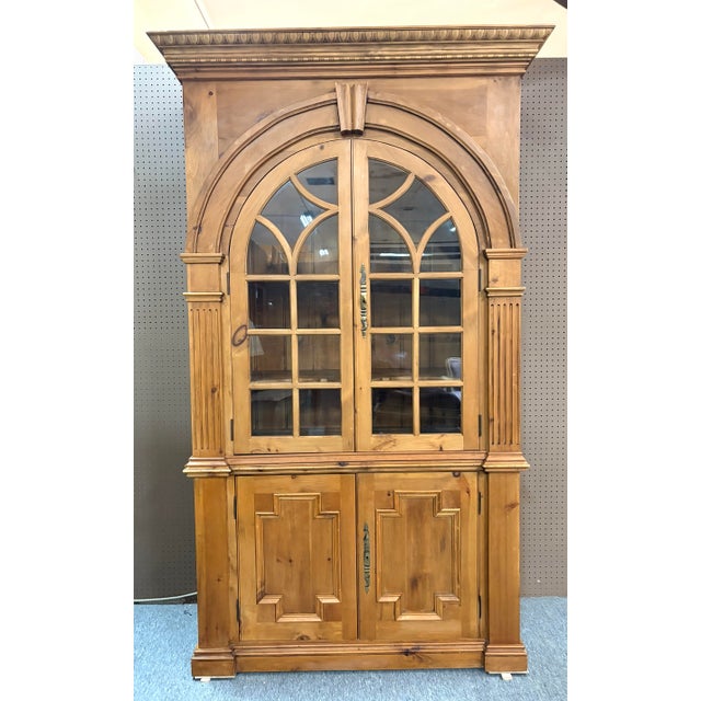 Vintage Rustic Scrubbed Pine Neoclassical Style Cabinet For Sale In Philadelphia - Image 6 of 11