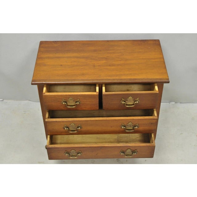 Antique Walnut Miniature Salesman Sample Small Chippendale Chest of Drawers For Sale - Image 12 of 16