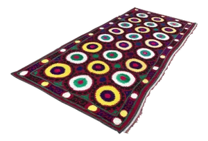 Vintage Oversized Suzani Wall Decor Tablecloth - 5' x 12'