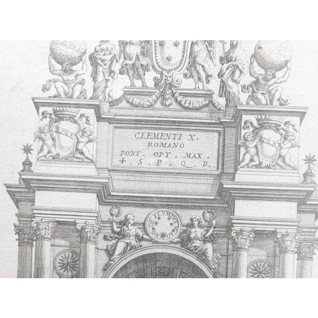 17th Century Italian Architectural Engraving of Arco Trionfale by Carlo Rainaldi For Sale In New York - Image 6 of 13