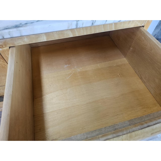 Vintage Maple Chest of Drawers with Marble Top, 1950 For Sale - Image 15 of 18