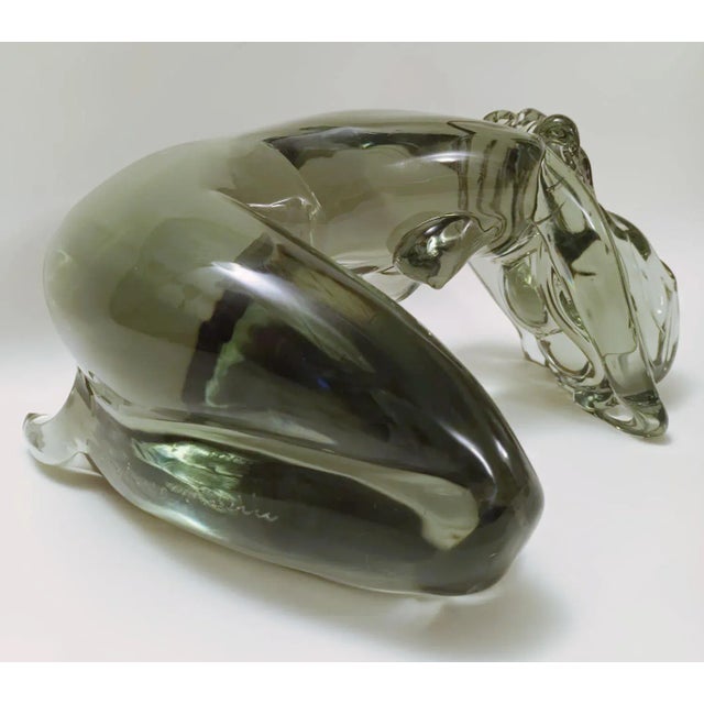 Mid-Century Modern Mid 20th Century Murano "Vergogna Distesa" Glass Sculpture by Lorenado Rosin For Sale - Image 3 of 10