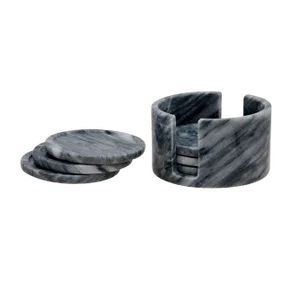 Gray Marble Coaster Set - Set of 6