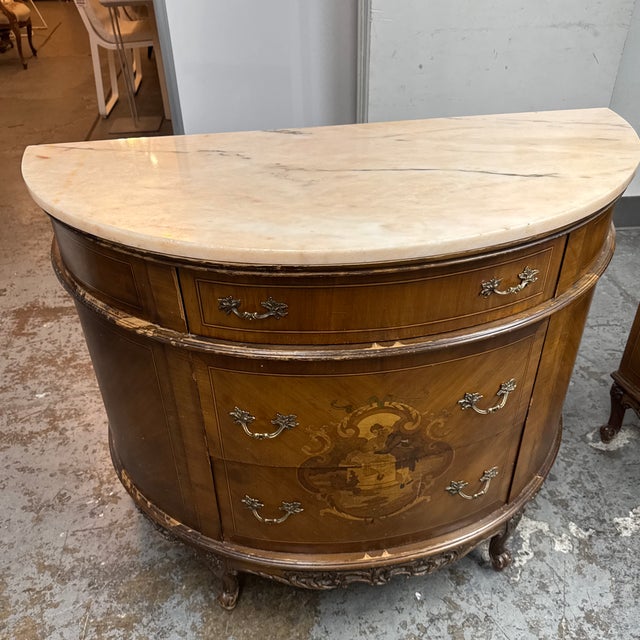 Neoclassical Semicircular Demi-Lune Commode, 19th Century For Sale - Image 11 of 12