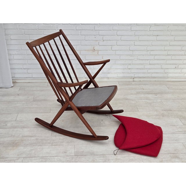 Vintage Danish Rocking Chair by Frank Reenskaug for Bramin, 1960s For Sale - Image 11 of 18