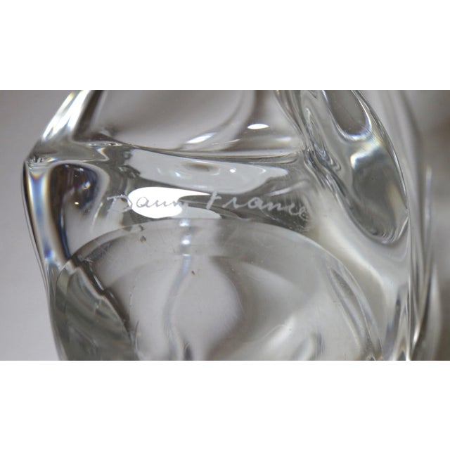 Transparent Vintage Hand Blown Made Signed Daum Swirled Clear Crystal Decanter Glass Bottle For Sale - Image 8 of 12