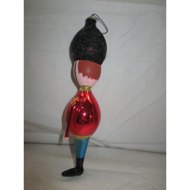 Spectacular Super Rare Christmas De Carlini Hand Painted Glass Ornament of a British Palace Guard Soldier in his Beautiful...