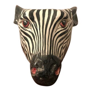 Ceramic Zebra Head Planter For Sale