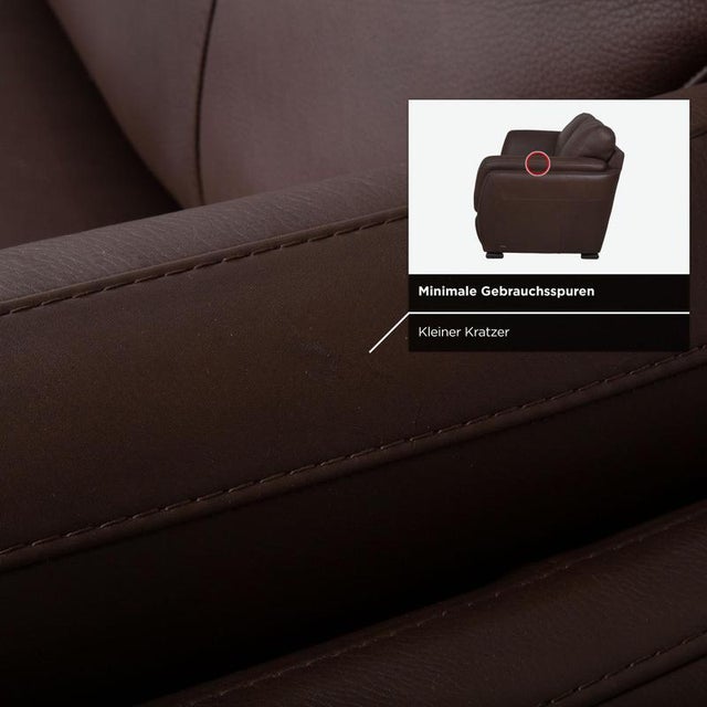 A399 3-Seater, 2-Seater and Lounge Chair in Dark Brown Leather from Natuzzi Editions, Set of 3 For Sale - Image 16 of 18
