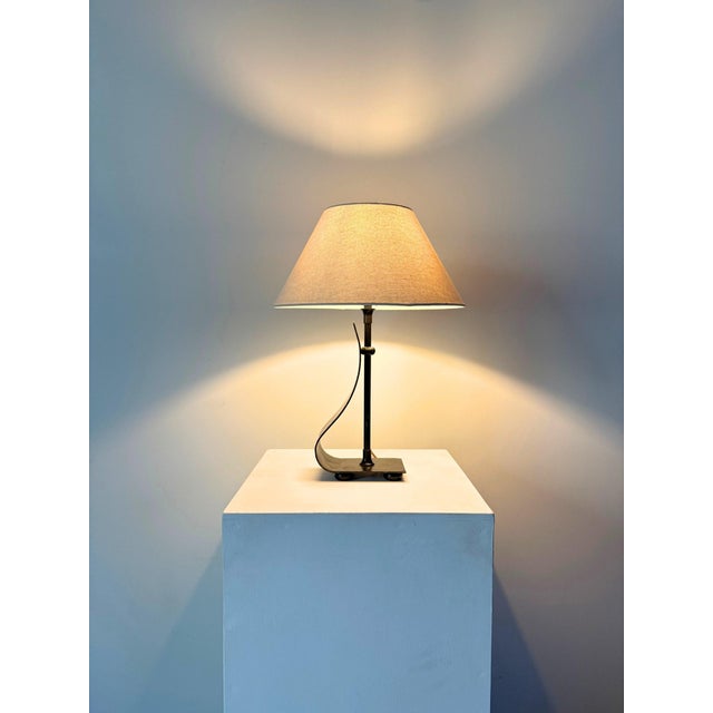 Vintage Wrought Iron Lamps with Asymmetric Design, Set of 2 For Sale - Image 5 of 12