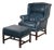 Experience Unparalleled Relaxation With a Vintage Two-Piece Classic Leather Wingback Chair & Ottoman For Sale