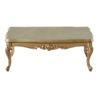 Timeless French Elegance – Ornate Gold Coffee Table For Sale
