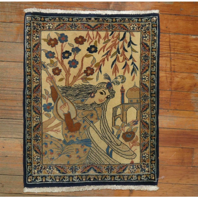 Super Fine Mid Century Nain Musical Rug - 1'5" x 1'9" For Sale In New York - Image 6 of 6