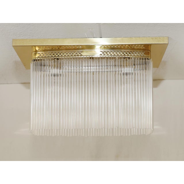 Art Nouveau Brass and Glass Ceiling Lamp, 1890s For Sale - Image 6 of 7