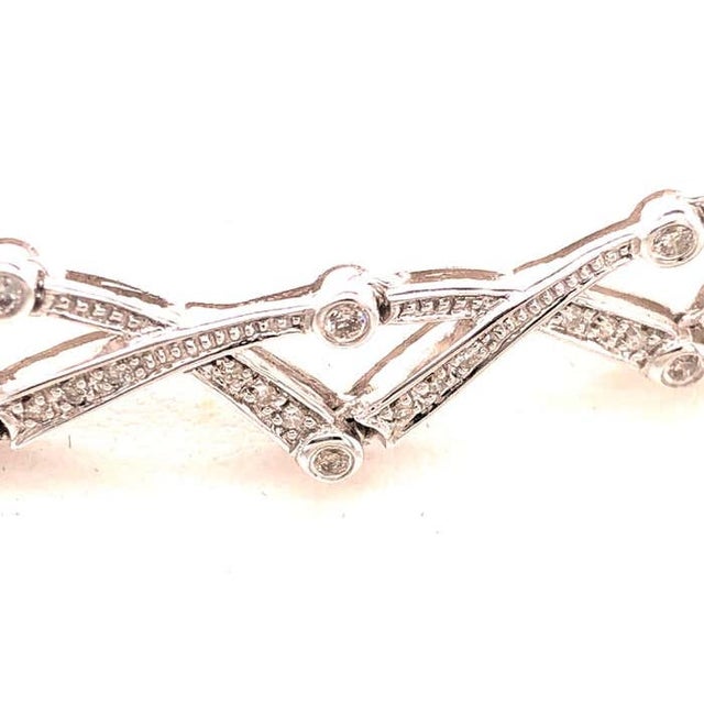 Metal 14 Karat Diamond Necklace 27.1 Grams Weight For Sale - Image 7 of 12