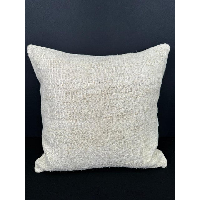 Turkish Hemp Pillow Cushion Natural Beige Cushion Cover 20x20 For Sale - Image 4 of 4
