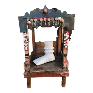 Antique Worn Painted Shrine Indian Altar