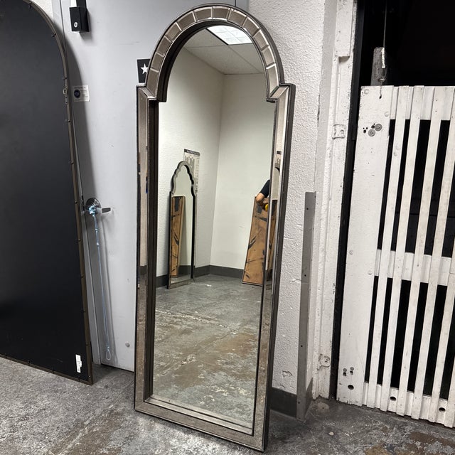 Traditional Uttermost Bacavi Arch Antiqued Beveled Wall/Floor Mirror For Sale - Image 3 of 12