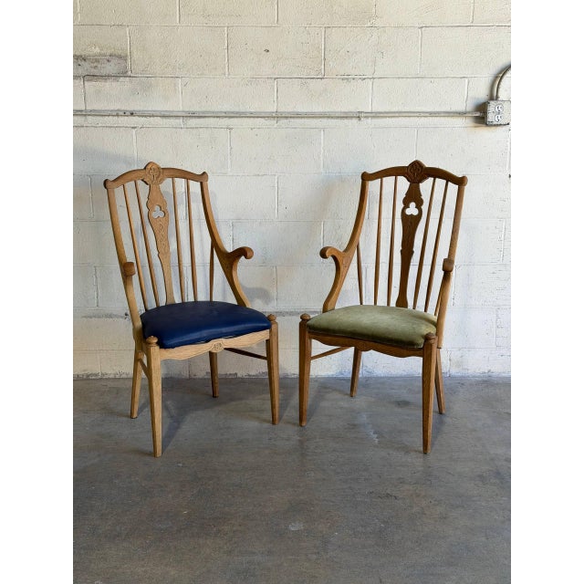 1960s Oak Wood Armchairs Sculptural Accent Chairs Denmark Set of 2 1960s For Sale - Image 5 of 11