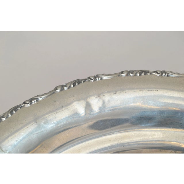 Silver English Silver Plate Trademark Ornate Large Bowl Footed Serving Dish Punch Bowl For Sale - Image 8 of 13