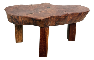 Brutalist Tripod Coffee Table in Teak, 1970s